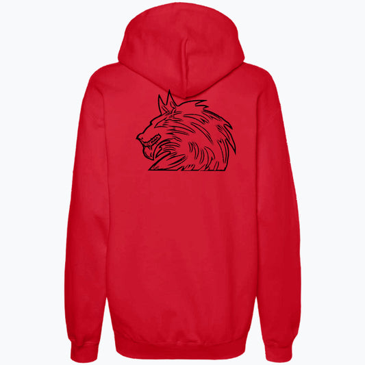 Czerwona bluza z kapturem WILKI