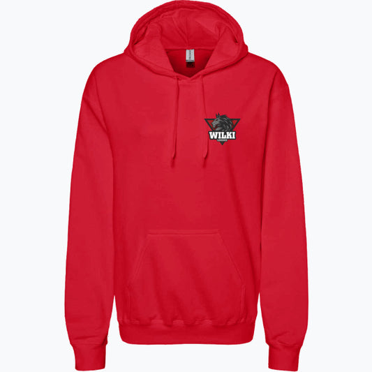 Czerwona bluza z kapturem WILKI