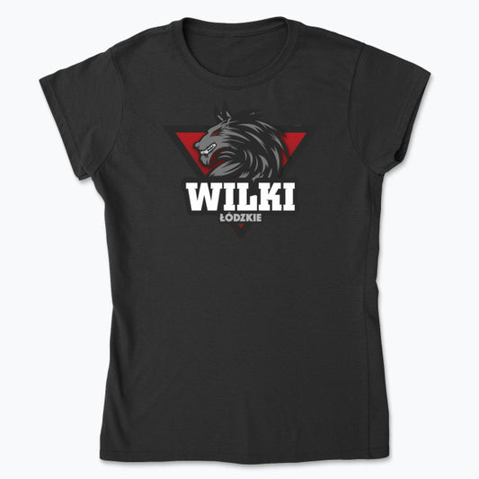 Czarny T-shirt damski LOGO WILKI