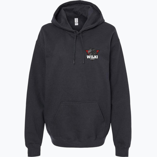 Czarna bluza z kapturem WILKI
